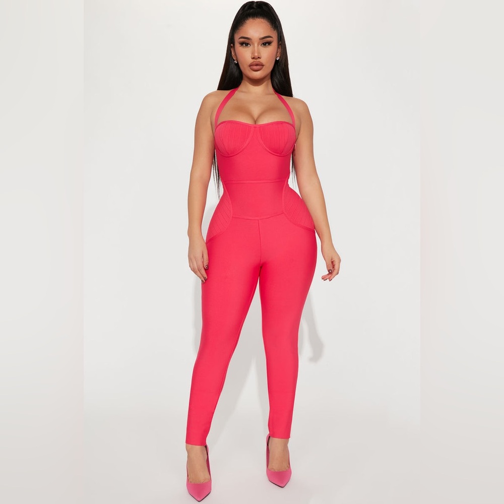 Hot pink jumpsuit